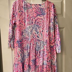 Lily Pulitzer tiered dress pink floral Size XL